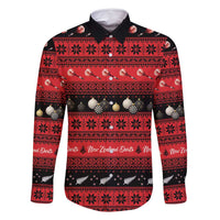 New Zealand Darts Christmas Family Matching Long Sleeve Bodycon Dress and Hawaiian Shirt Merry Xmas Aotearoa Maori Red - Polynesian Pride
