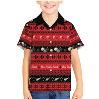 New Zealand Darts Christmas Family Matching Mermaid Dress and Hawaiian Shirt Merry Xmas Aotearoa Maori Red - Polynesian Pride