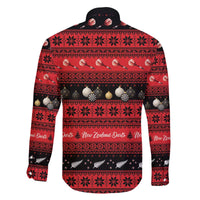 New Zealand Darts Christmas Family Matching Off The Shoulder Long Sleeve Dress and Hawaiian Shirt Merry Xmas Aotearoa Maori Red - Polynesian Pride