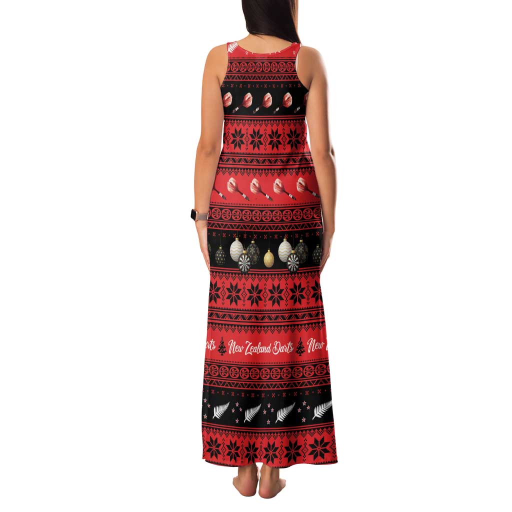 New Zealand Darts Christmas Family Matching Tank Maxi Dress and Hawaiian Shirt Merry Xmas Aotearoa Maori Red - Polynesian Pride