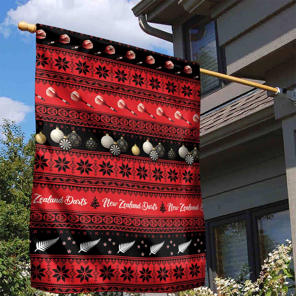 New Zealand Darts Christmas Garden Flag Merry Xmas Aotearoa Maori Red - Polynesian Pride