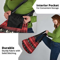 New Zealand Darts Christmas Grocery Bag Merry Xmas Aotearoa Maori Red - Polynesian Pride