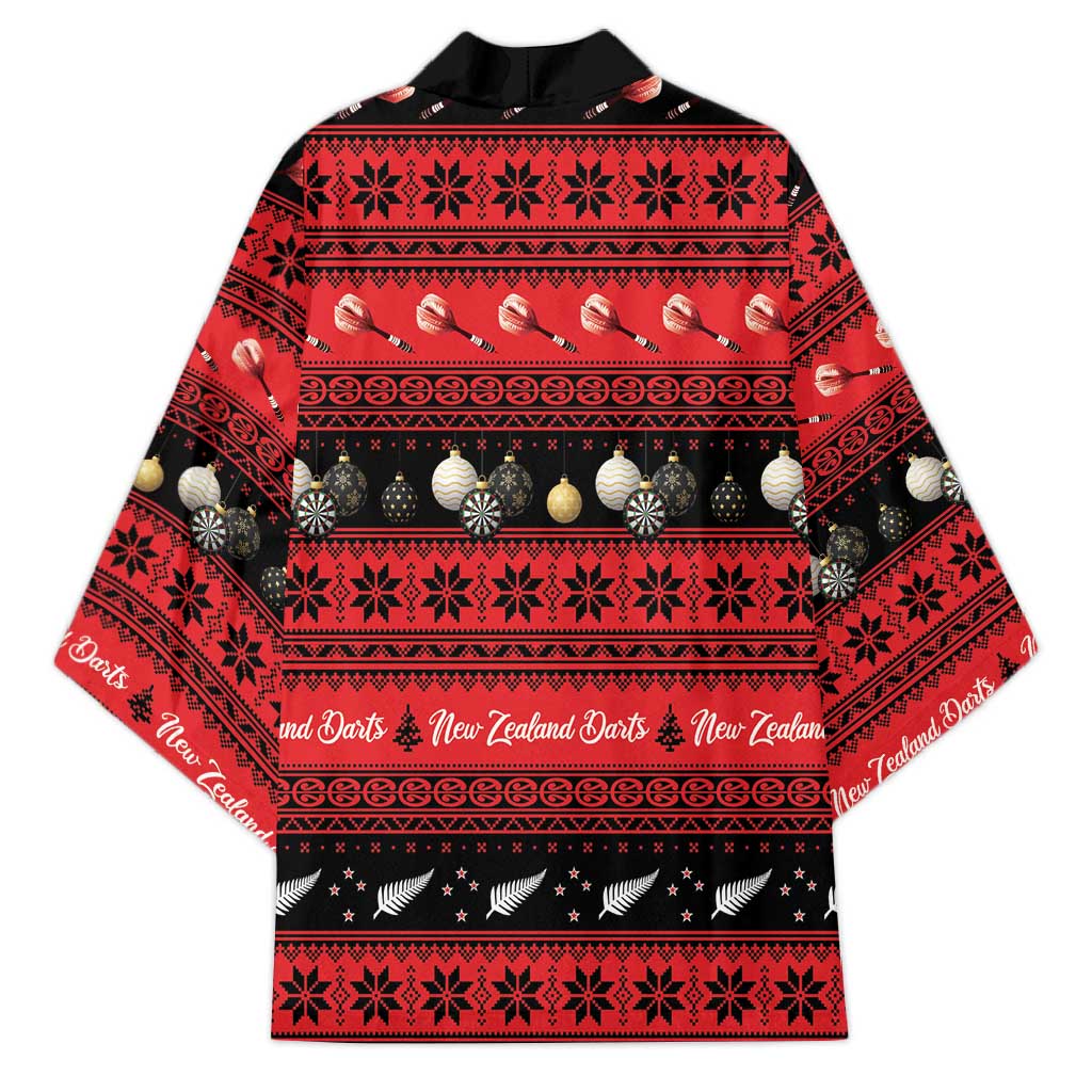 New Zealand Darts Christmas Kimono Merry Xmas Aotearoa Maori Red - Polynesian Pride