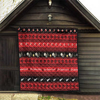 New Zealand Darts Christmas Quilt Merry Xmas Aotearoa Maori Red - Polynesian Pride
