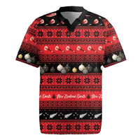 New Zealand Darts Christmas Rugby Jersey Merry Xmas Aotearoa Maori Red - Polynesian Pride