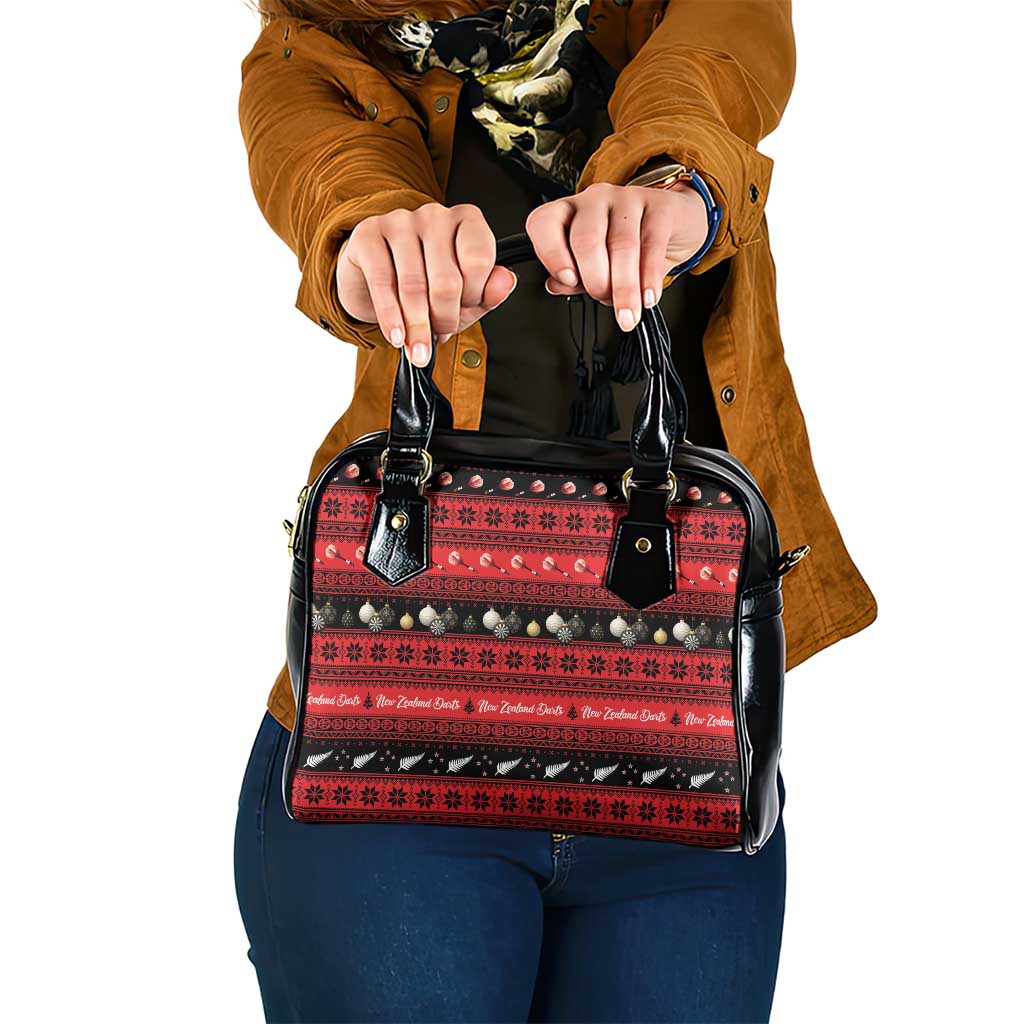 New Zealand Darts Christmas Shoulder Handbag Merry Xmas Aotearoa Maori Red - Polynesian Pride