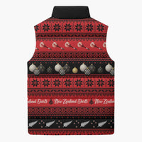 New Zealand Darts Christmas Sleeveless Puffer Jacket Merry Xmas Aotearoa Maori Red LT14 - Polynesian Pride