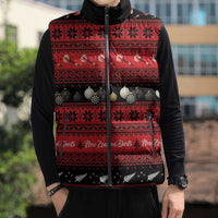 New Zealand Darts Christmas Sleeveless Puffer Jacket Merry Xmas Aotearoa Maori Red LT14 - Polynesian Pride