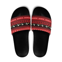 New Zealand Darts Christmas Slide Sandals Merry Xmas Aotearoa Maori Red - Polynesian Pride