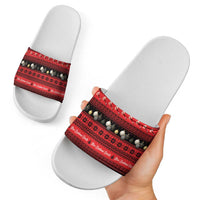 New Zealand Darts Christmas Slide Sandals Merry Xmas Aotearoa Maori Red - Polynesian Pride