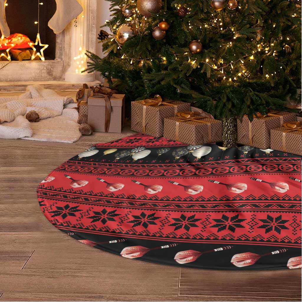 New Zealand Darts Christmas Tree Skirt Merry Xmas Aotearoa Maori Red - Polynesian Pride