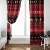 New Zealand Darts Christmas Window Curtain Merry Xmas Aotearoa Maori Red - Polynesian Pride