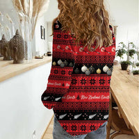 New Zealand Darts Christmas Women Casual Shirt Merry Xmas Aotearoa Maori Red - Polynesian Pride