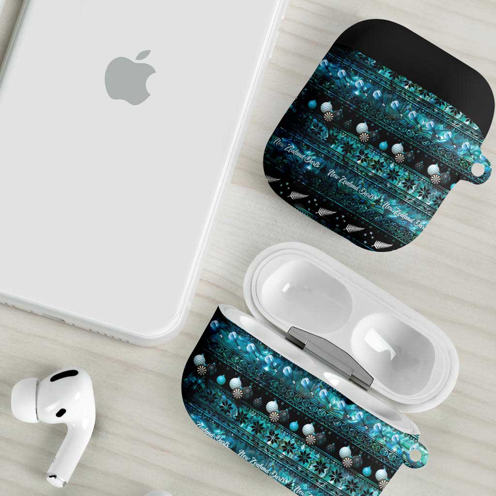 New Zealand Darts Christmas AirPods Case Merry Xmas Aotearoa Maori Paua Shell - Polynesian Pride