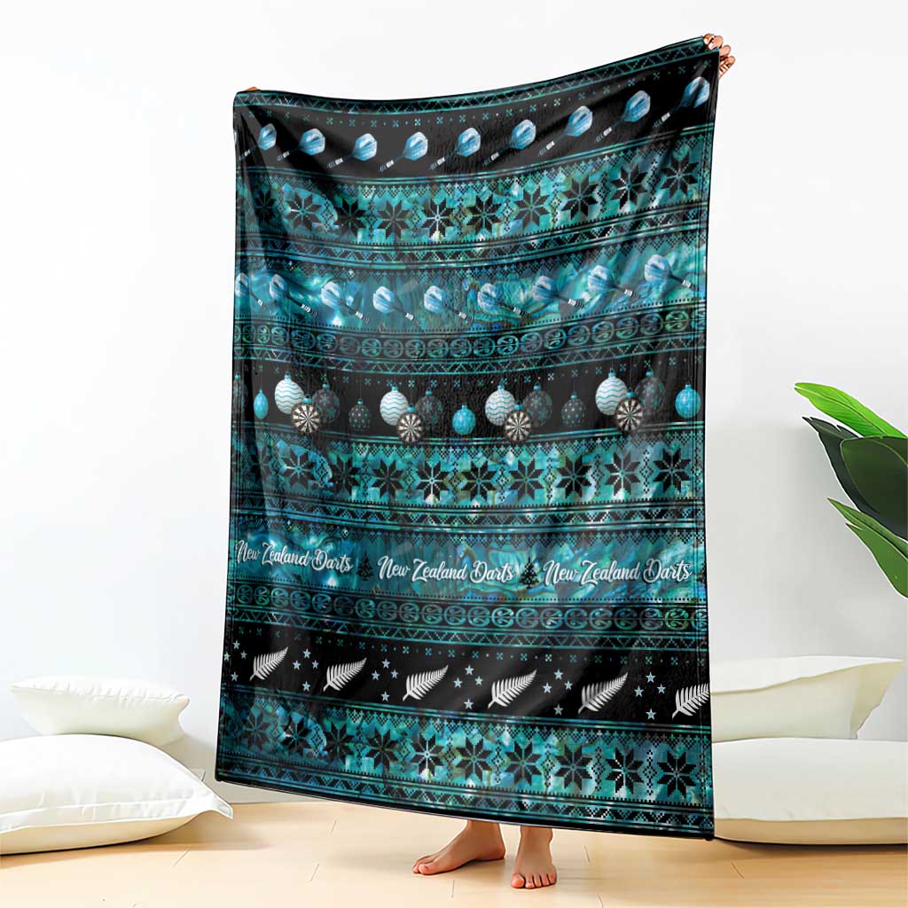 New Zealand Darts Christmas Blanket Merry Xmas Aotearoa Maori Paua Shell - Polynesian Pride