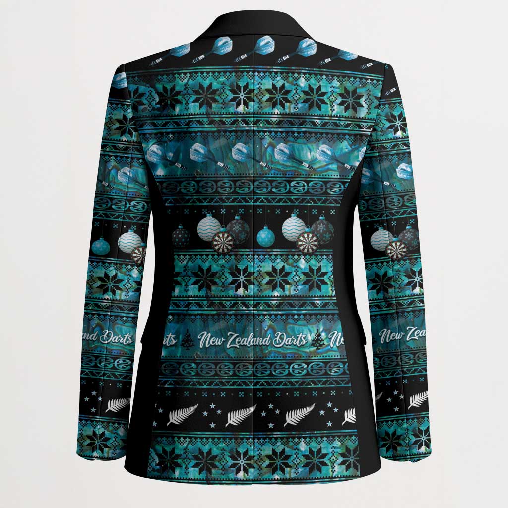New Zealand Darts Christmas Blazer Merry Xmas Aotearoa Maori Paua Shell - Polynesian Pride