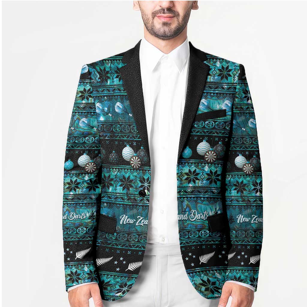 New Zealand Darts Christmas Blazer Merry Xmas Aotearoa Maori Paua Shell - Polynesian Pride