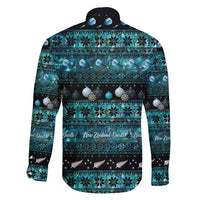 New Zealand Darts Christmas Family Matching Off Shoulder Maxi Dress and Hawaiian Shirt Merry Xmas Aotearoa Maori Paua Shell - Polynesian Pride