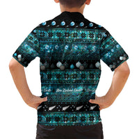 New Zealand Darts Christmas Family Matching Off Shoulder Short Dress and Hawaiian Shirt Merry Xmas Aotearoa Maori Paua Shell - Polynesian Pride