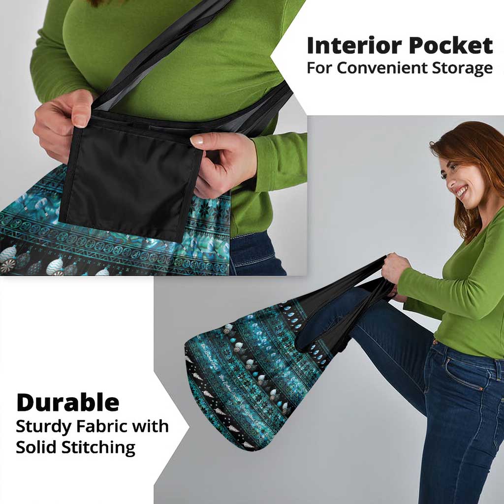 New Zealand Darts Christmas Grocery Bag Merry Xmas Aotearoa Maori Paua Shell - Polynesian Pride