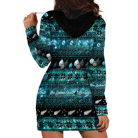 New Zealand Darts Christmas Hoodie Dress Merry Xmas Aotearoa Maori Paua Shell - Polynesian Pride