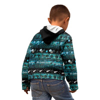 New Zealand Darts Christmas Kid Hoodie Merry Xmas Aotearoa Maori Paua Shell - Polynesian Pride