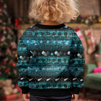 New Zealand Darts Christmas Kid Ugly Christmas Sweater Merry Xmas Aotearoa Maori Paua Shell - Polynesian Pride