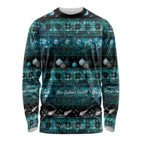 New Zealand Darts Christmas Long Sleeve Shirt Merry Xmas Aotearoa Maori Paua Shell - Polynesian Pride