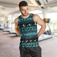 New Zealand Darts Christmas Men Tank Top Merry Xmas Aotearoa Maori Paua Shell - Polynesian Pride
