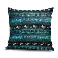 New Zealand Darts Christmas Pillow Cover Merry Xmas Aotearoa Maori Paua Shell - Polynesian Pride