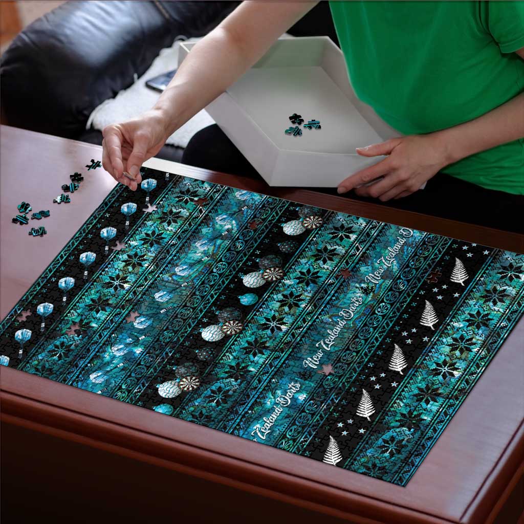 New Zealand Darts Christmas Puzzle Merry Xmas Aotearoa Maori Paua Shell - Polynesian Pride