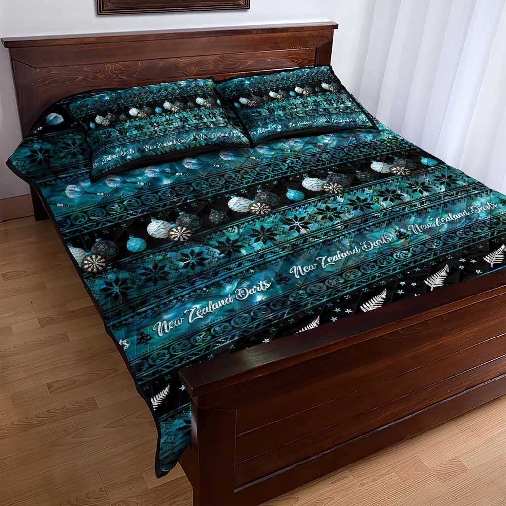 New Zealand Darts Christmas Quilt Bed Set Merry Xmas Aotearoa Maori Paua Shell - Polynesian Pride