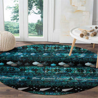 New Zealand Darts Christmas Round Carpet Merry Xmas Aotearoa Maori Paua Shell - Polynesian Pride