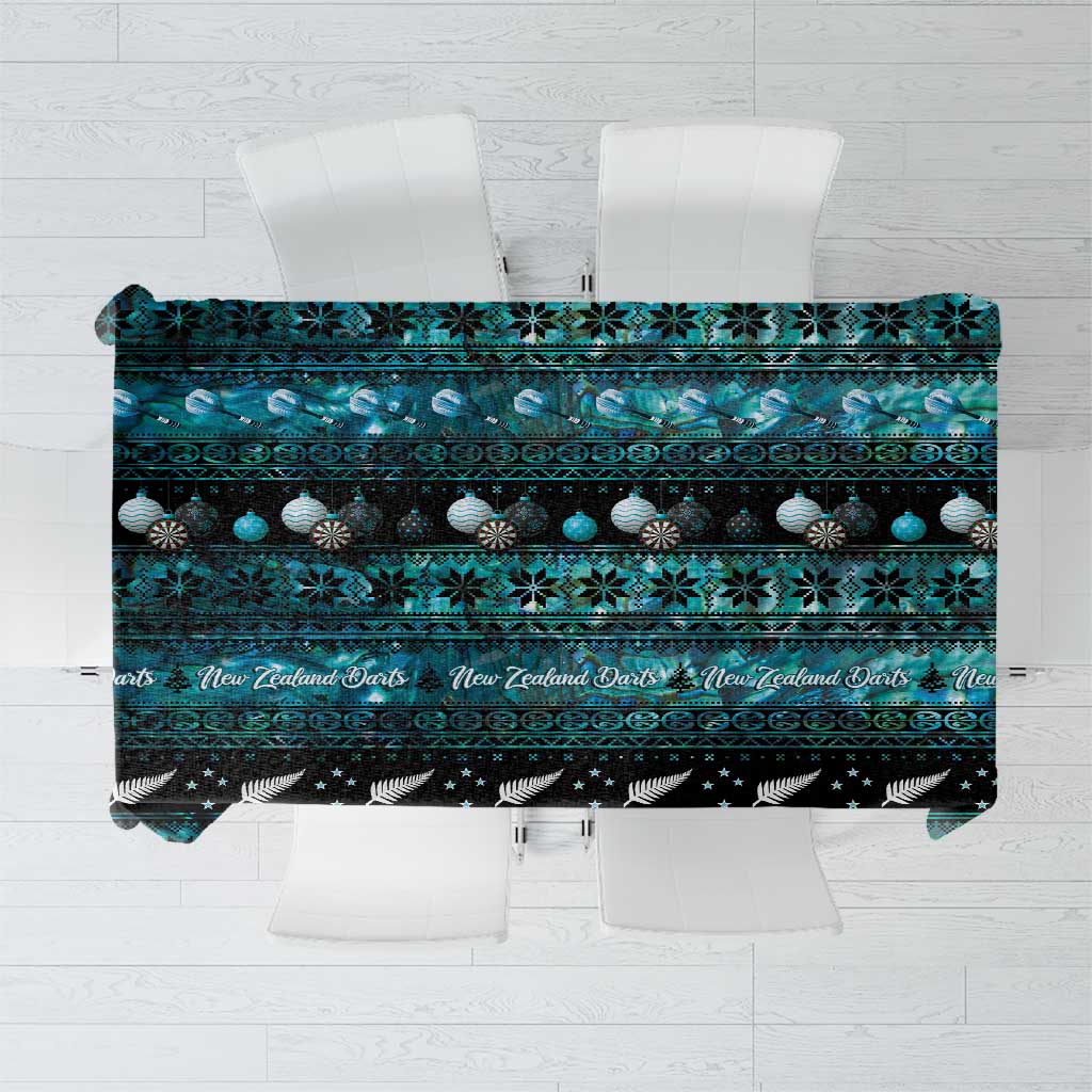 New Zealand Darts Christmas Tablecloth Merry Xmas Aotearoa Maori Paua Shell - Polynesian Pride