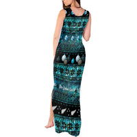 New Zealand Darts Christmas Tank Maxi Dress Merry Xmas Aotearoa Maori Paua Shell - Polynesian Pride