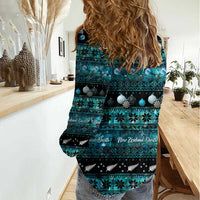 New Zealand Darts Christmas Women Casual Shirt Merry Xmas Aotearoa Maori Paua Shell - Polynesian Pride