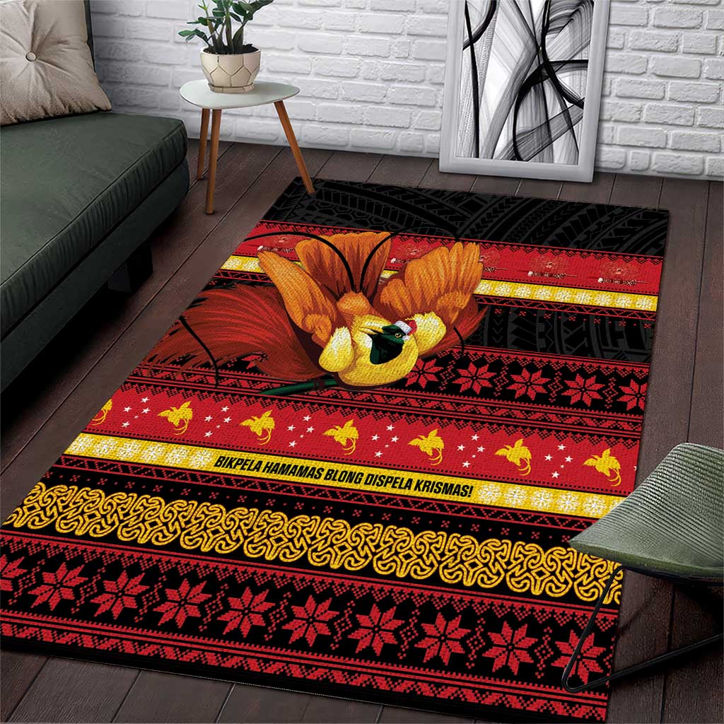 Papua New Guinea Christmas Area Rug Bikpela hamamas blong dispela Krismas - Polynesian Pride