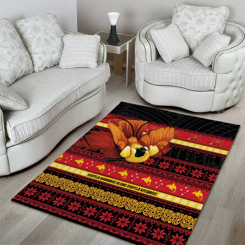 Papua New Guinea Christmas Area Rug Bikpela hamamas blong dispela Krismas - Polynesian Pride