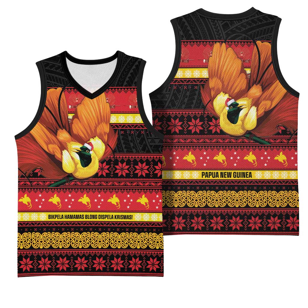 Papua New Guinea Christmas Basketball Jersey Bikpela hamamas blong dispela Krismas - Polynesian Pride