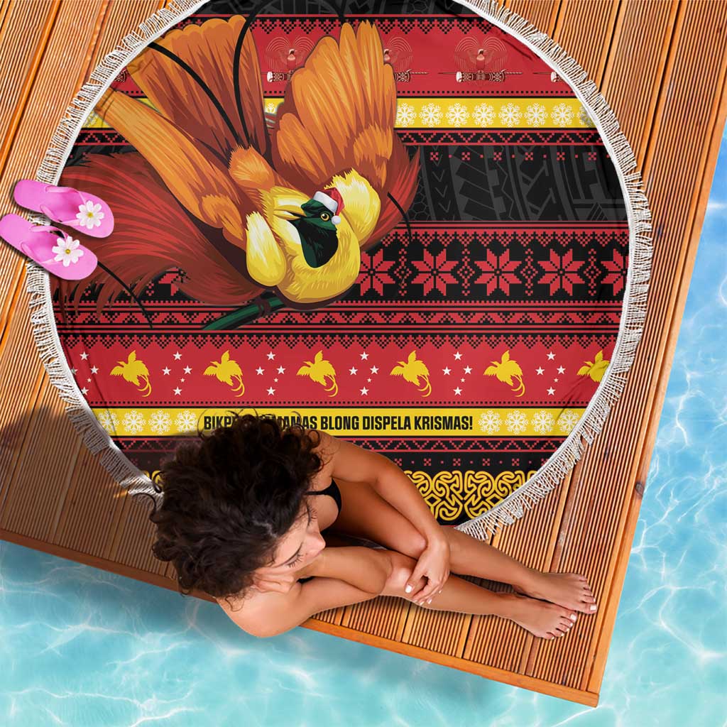 Papua New Guinea Christmas Beach Blanket Bikpela hamamas blong dispela Krismas - Polynesian Pride