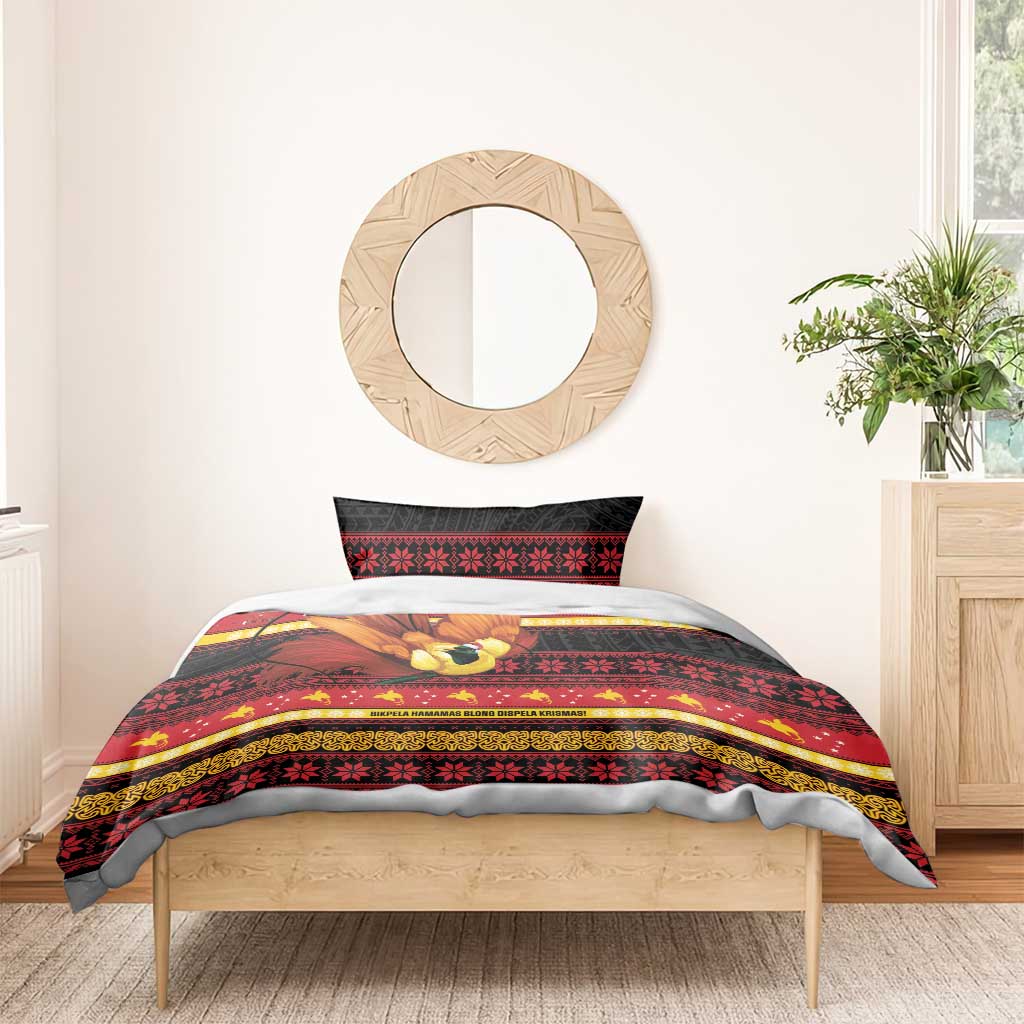Papua New Guinea Christmas Bedding Set Bikpela hamamas blong dispela Krismas - Polynesian Pride