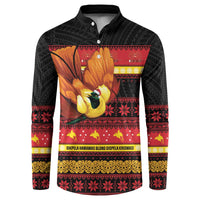 Papua New Guinea Christmas Button Sweatshirt Bikpela hamamas blong dispela Krismas - Polynesian Pride