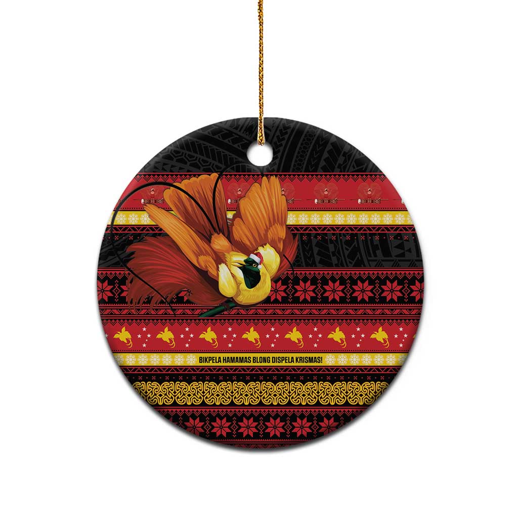 Papua New Guinea Christmas Ceramic Ornament Bikpela hamamas blong dispela Krismas - Polynesian Pride
