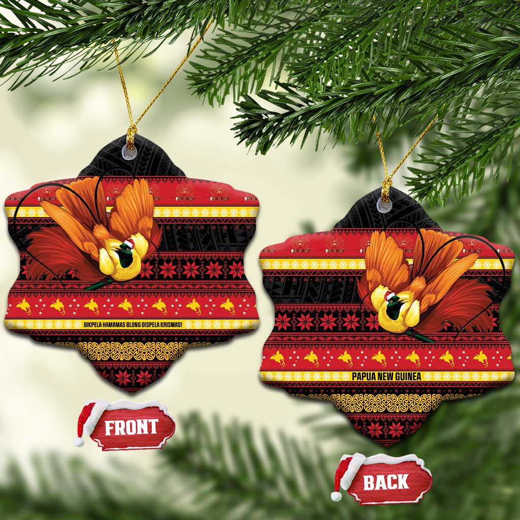 Papua New Guinea Christmas Ceramic Ornament Bikpela hamamas blong dispela Krismas - Polynesian Pride