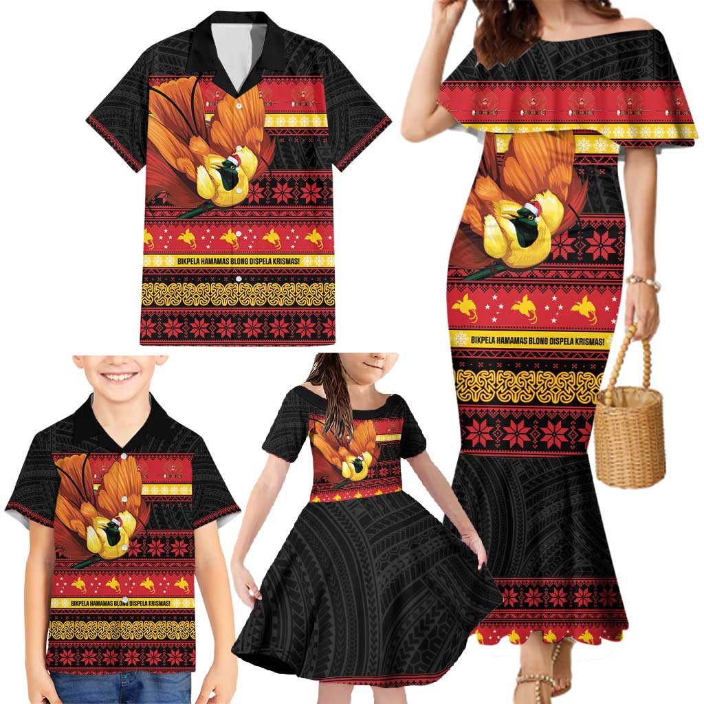 Papua New Guinea Christmas Family Matching Mermaid Dress and Hawaiian Shirt Bikpela hamamas blong dispela Krismas - Polynesian Pride