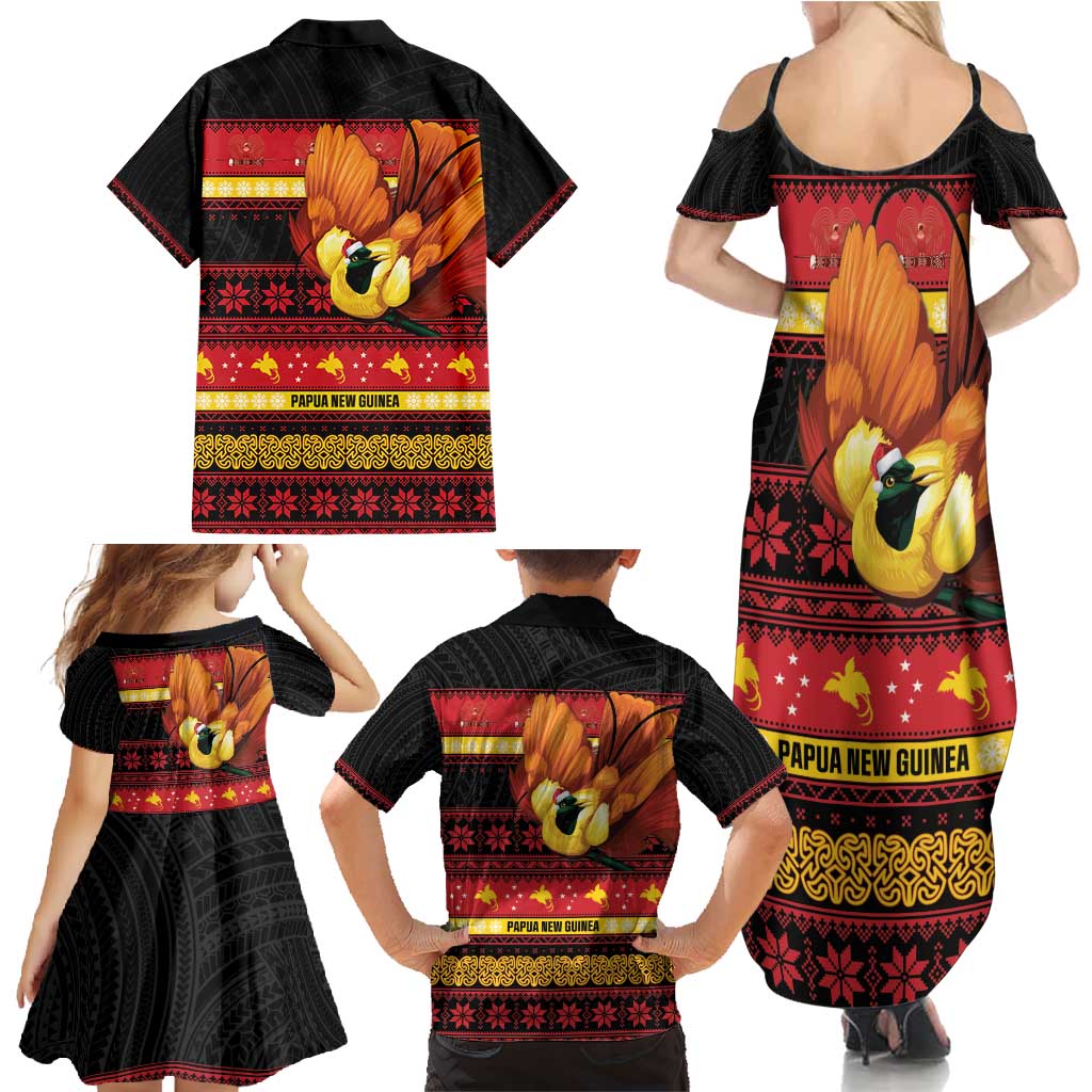 Papua New Guinea Christmas Family Matching Summer Maxi Dress and Hawaiian Shirt Bikpela hamamas blong dispela Krismas - Polynesian Pride