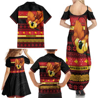 Papua New Guinea Christmas Family Matching Summer Maxi Dress and Hawaiian Shirt Bikpela hamamas blong dispela Krismas - Polynesian Pride