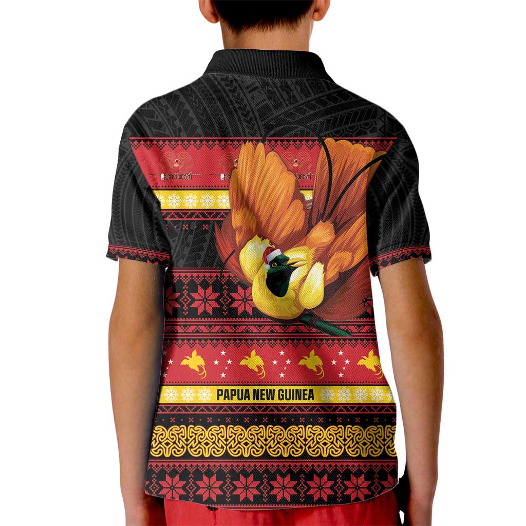 Papua New Guinea Christmas Kid Polo Shirt Bikpela hamamas blong dispela Krismas - Polynesian Pride