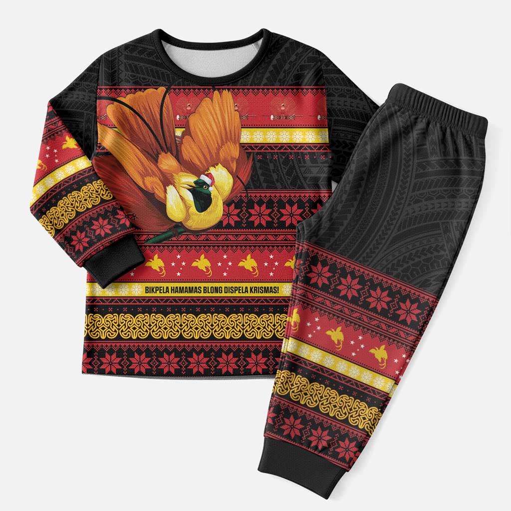 Papua New Guinea Christmas Pajama Set Bikpela hamamas blong dispela Krismas - Polynesian Pride