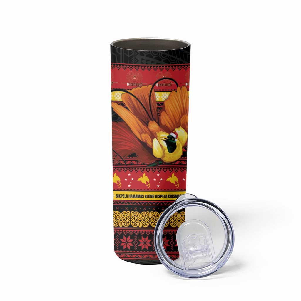 Papua New Guinea Christmas Skinny Tumbler Bikpela hamamas blong dispela Krismas - Polynesian Pride